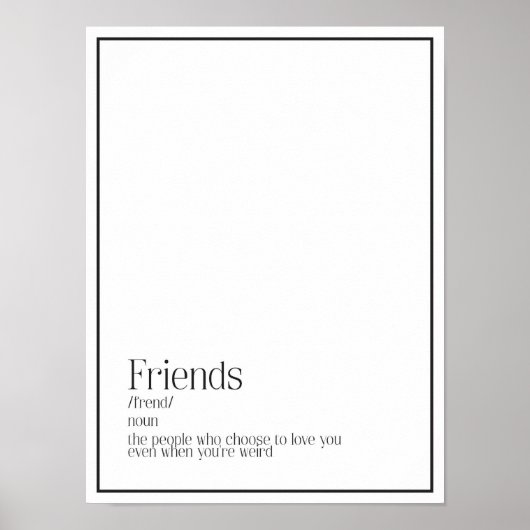 Poster d'art Word de définition d'amis (Devant)