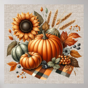 Poster d'artisanat Citrouille d'automne