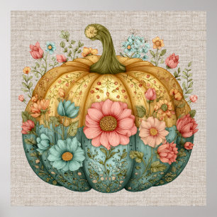 Poster d'artisanat Citrouille d'automne
