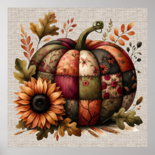 Poster d'artisanat Citrouille d'automne
