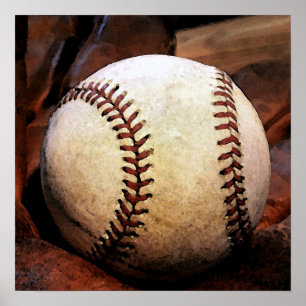 Poster d'artisanat de baseball - Posters Carrés