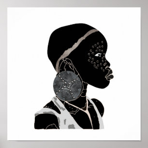 Poster d'artisanat de la Black Girl Line africaine