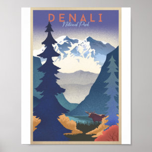 Poster d'artisanat du Parc national de Denali Lith