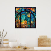 Poster d'artisanat en verre peint paradisiaque (Cuisine)