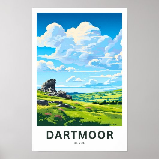 Poster Dartmoor Devon Travel Imprimer (Devant)