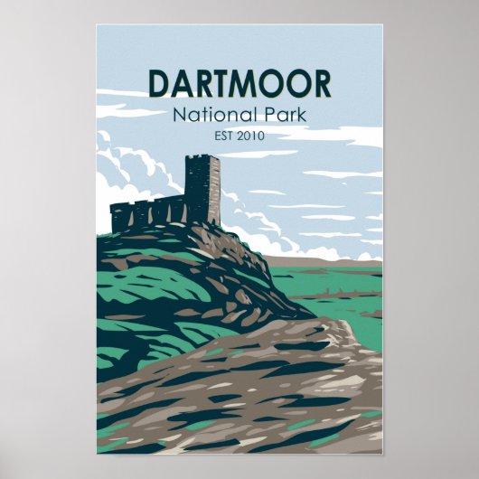 Poster Dartmoor National Park Castle Ruines Angleterre (Devant)