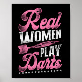 Poster Darts Dart femmes réelles Jouer fléchettes fille (Devant)