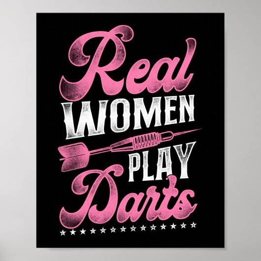 Poster Darts Dart femmes réelles Jouer fléchettes fille (Devant)
