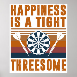 Poster Darts Drôle Bonheur est un club de trio serré Gi