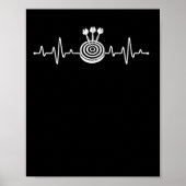 Poster Darts Heartbeat Funny Dart player pouls cible (Devant)