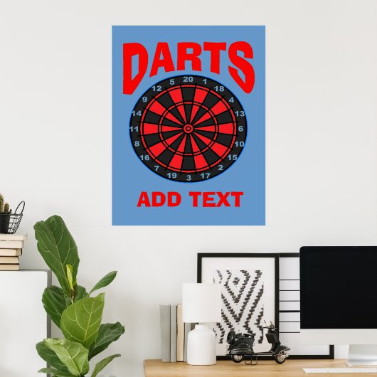 Poster Darts Target, ajouter du texte, (Bureau à domicile)