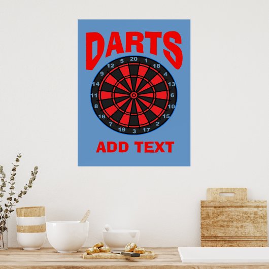 Poster Darts Target, ajouter du texte, (Cuisine)