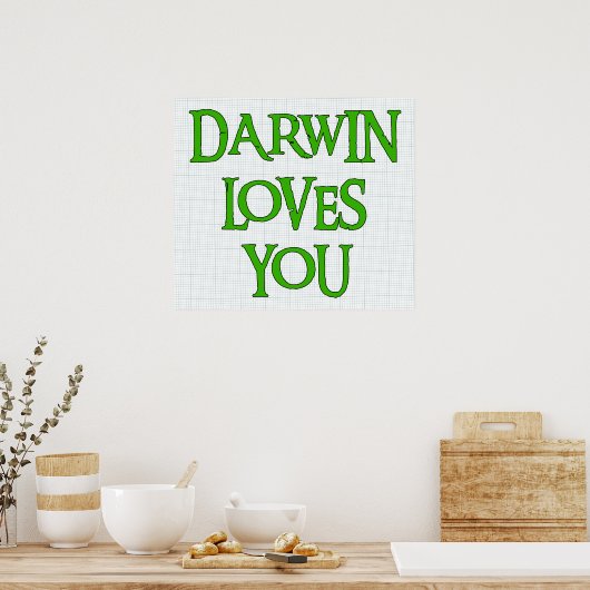 Poster Darwin t'aime (Cuisine)