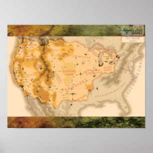 Poster Darwin's World Twisted Earth Map avec arrière - pl