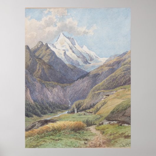 Poster Das Mölltal mit dem Großglockner - Carl Lafite (Devant)