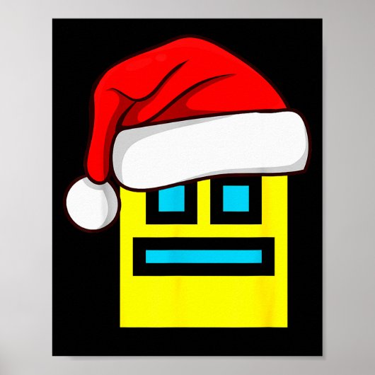 Poster Dash Geometry Repeat Christmas Santa Hat Game Vide (Devant)