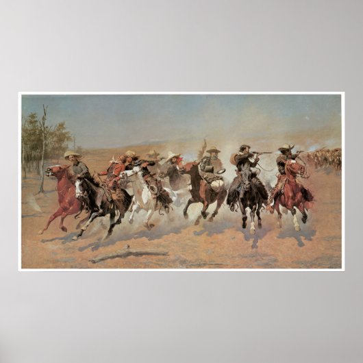 Poster Dash pour le bois, 1889 Frederic Remington (Devant)