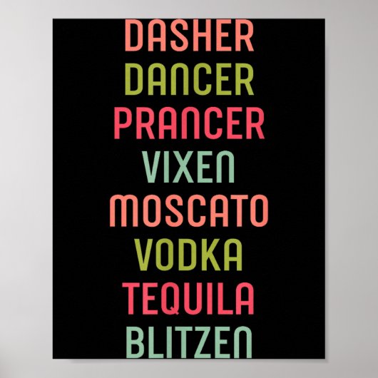 Poster Dasher Dancer Prancer Vixen Moscato Vodka Tequila  (Devant)