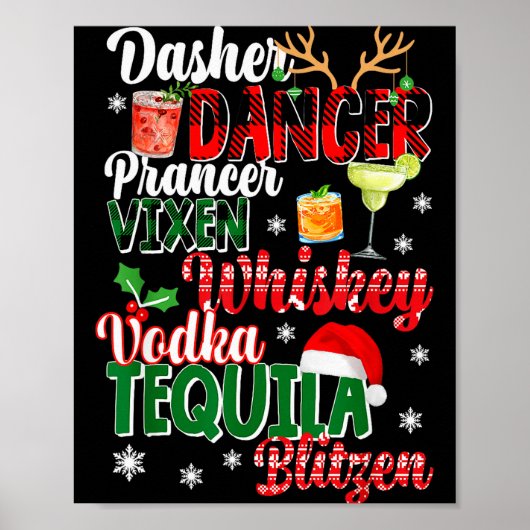 Poster Dasher Dancer Prancer Vixen Moscato Vodka Tequila  (Devant)