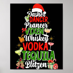 Poster Dasher Dancer Prancer Vixen Moscato Vodka Tequila