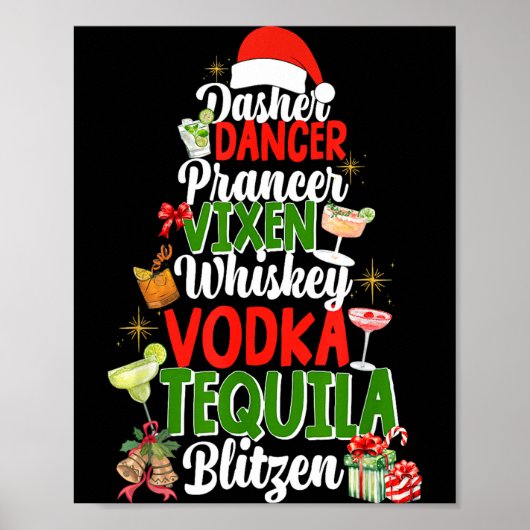 Poster Dasher Dancer Prancer Vixen Moscato Vodka Tequila  (Devant)