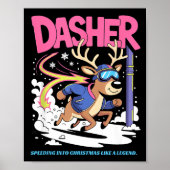 Poster Dasher Reindeer Christmas Speeding Fun  (Devant)