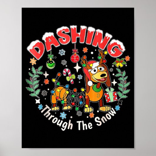 Poster Dashing Through The Snow, Funny Dog Christmas (Devant)