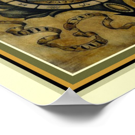 Poster d'astrologie vintage 11 x 14 (Coin)