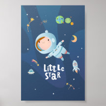 Poster d'astronaute de petite étoile