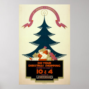 Poster dat reizen door de metro van londen bevorde