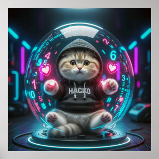 Poster Data Whiskers & Sagesse : L'avenir est Feline-Powe