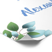 Poster Date de mariage journee oui signe Eucalyptus verdu (Coin)