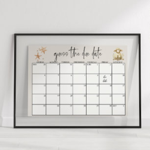 Poster Date de naissance estimée pour une Baby Shower ave