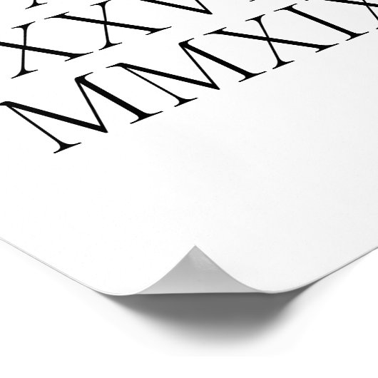 Poster date de nombre romain personnalisée (Coin)