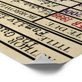 Poster Date d'échéance de la bibliothèque Carte personnal (Coin)