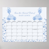 Poster Date d'échéance du bébé Calender Baby shower Jeu B (Devant)
