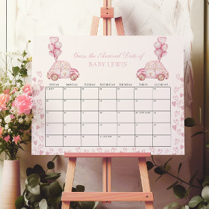 Poster Date d'échéance du bébé Calender Baby shower Jeu C