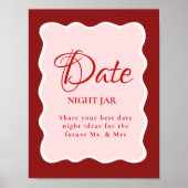 Poster Date Night valentine Bridal Shower wedding Sign (Devant)