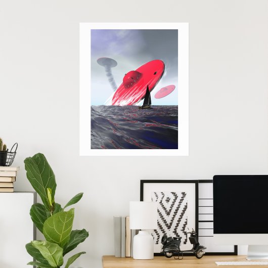 Poster d'attaque de soucoupe rouge (Bureau à domicile)