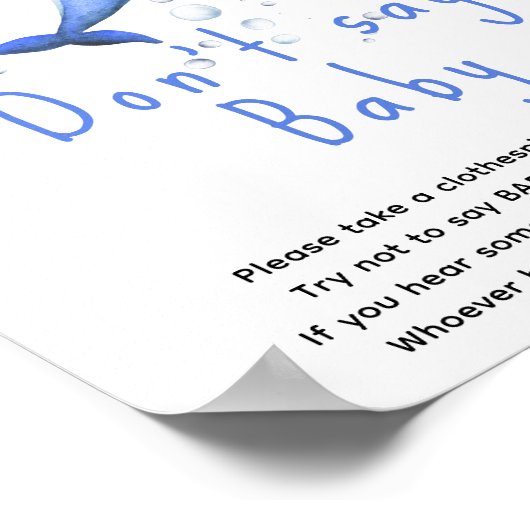 Poster Dauphin d'aquarelle - Ne dites pas bébé (Coin)