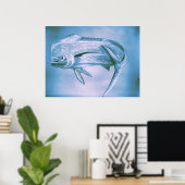 Poster Dauphin en mouvement (Bureau à domicile)