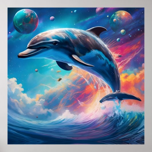 Poster Dauphin, Imaginaire, planètes (Devant)