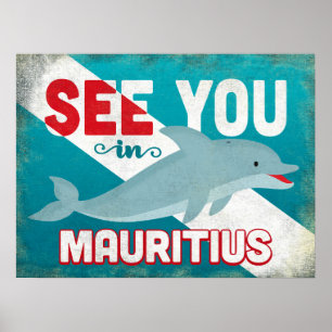 Poster Dauphin Maurice - Vintage voyage rétro