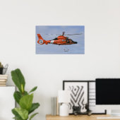 Poster Dauphin MH-65 de la Garde côtière (Bureau à domicile)