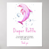 Poster Dauphin rose aquarelle - Diaper Raffin jeu (Devant)