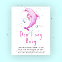 Dauphin rose aquarelle - Ne pas dire bébé