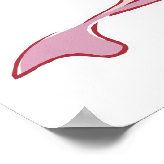 Poster dauphin rose mignon (Coin)