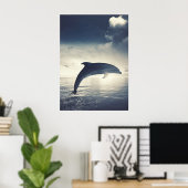 Poster Dauphin sautant hors de l'art aquatique (Bureau à domicile)