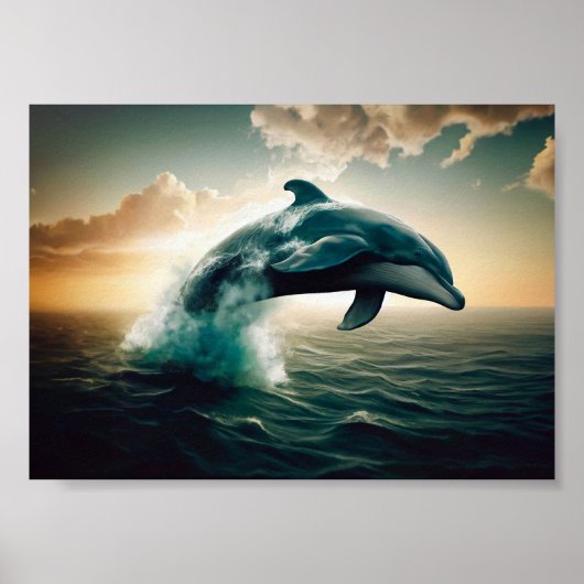 Poster Dauphin Sauter de l'eau (Devant)