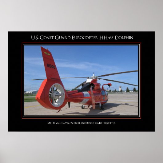 Poster Dauphin USCG Eurocopter HH-65 (Devant)